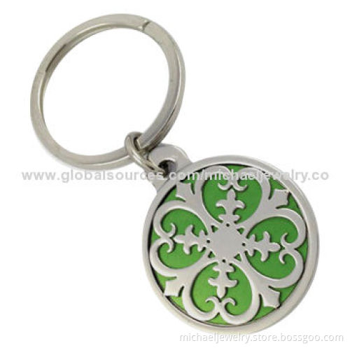 Stainless steel key chains with anodic oxidation green, unique and popular
